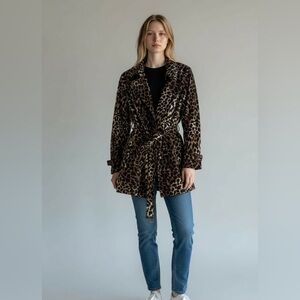 Michael Kors Leopard Print Trench Coat- Size S/P